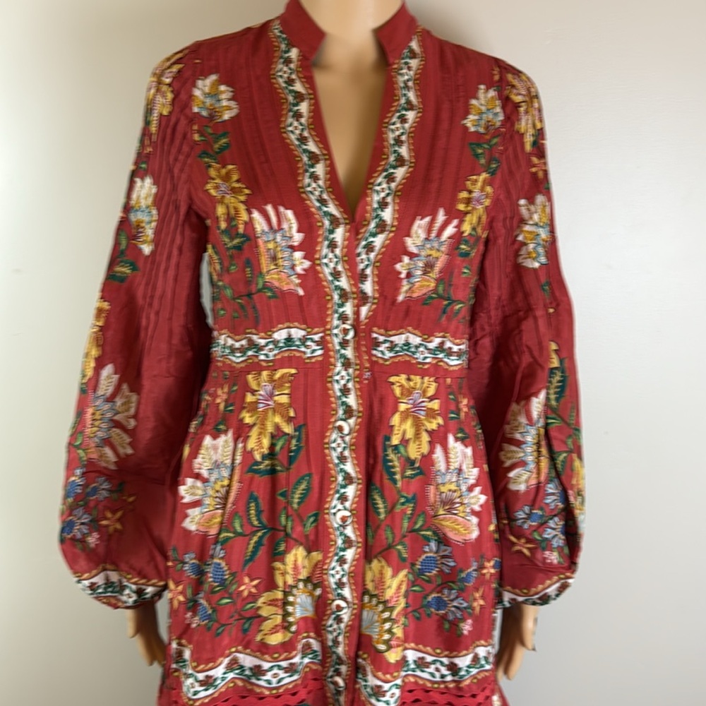 Farm Rio Red Garden Delight Midi Dress NWT - Picture 6 of 11